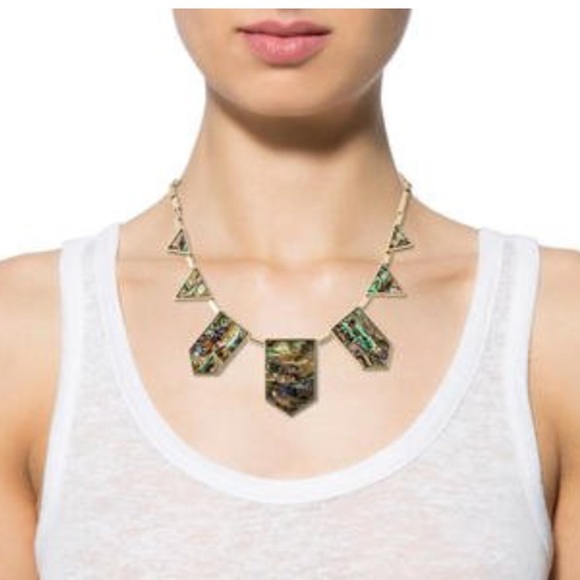 House of Harlow 1960 Abalone Station Necklace - Picture 1 of 6